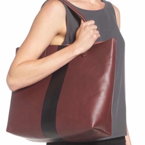 Madewell Handbags - Madewell Cabernet Paint Stripe Transport Tote